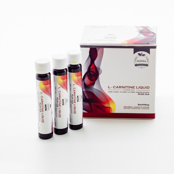 NatVitDay L-Carnitine Plus CLA Limon 3000Mg 25Ml X 20 Ampul ürün görseli 1