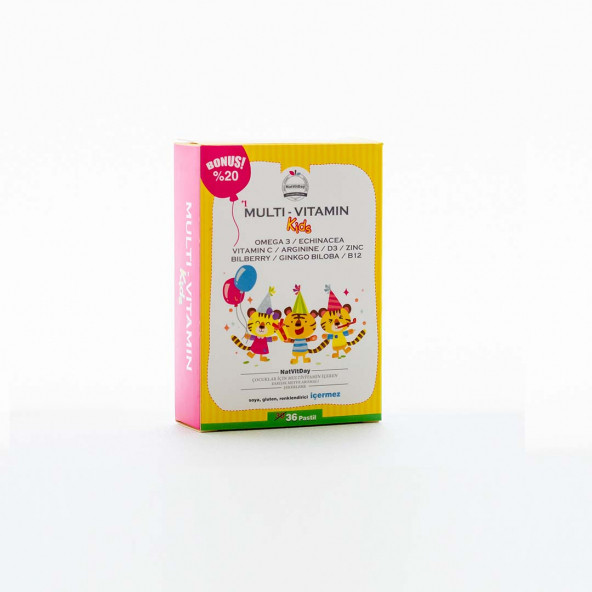 NatVitDay Multi Vitamin Kids 36 Pastil - Resim 3