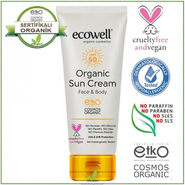 Ecowell Organik Güneş Kremi Spf 50 - 110 gr - Resim 2