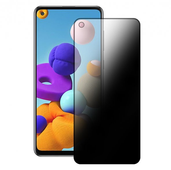 Samsung Galaxy A11 Hayalet Privacy Gizli Cam Ekran Koruyucu Siyah ürün görseli 1