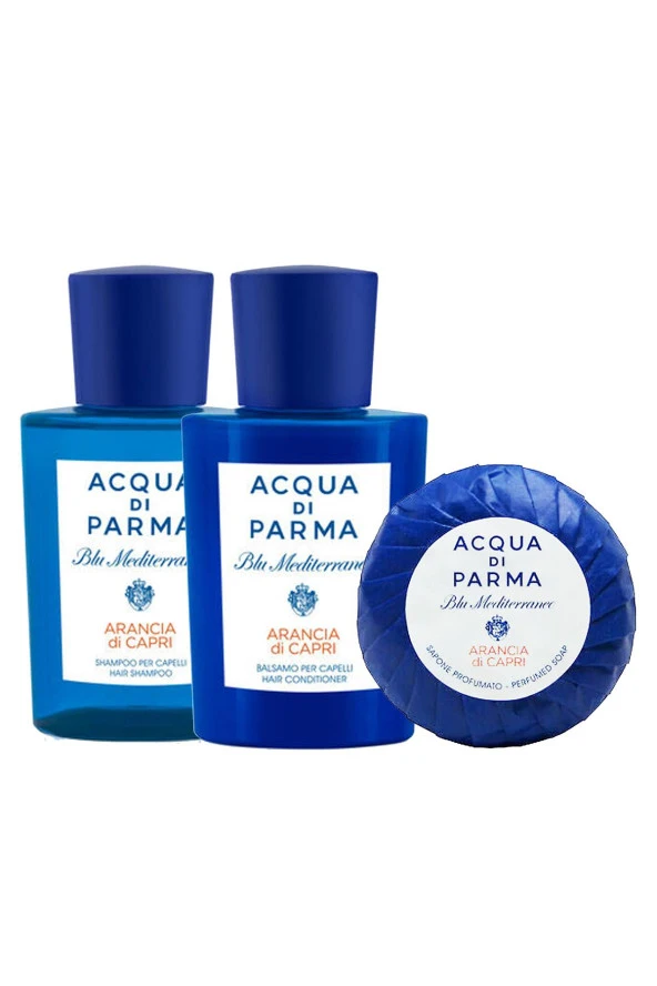 Acqua di Parma Blu Mediterraneo 3'lü Saç ve Vücut Bakım Seti 2x75 ml + 50gr ürün görseli 1