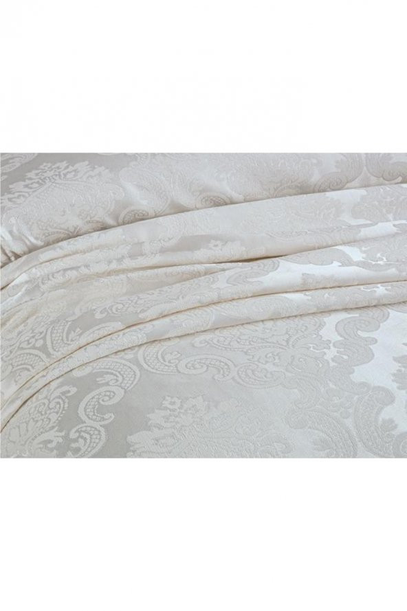 Çeyiz Diyarı Crown Yatak Örtüsü Krem - Resim 5