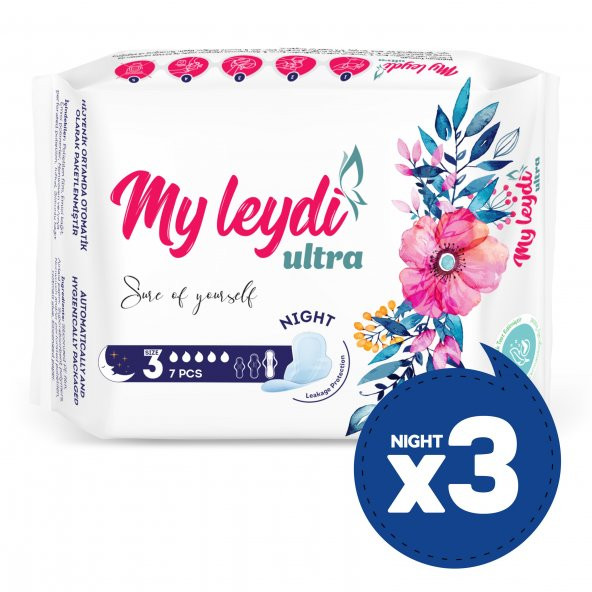 MYLEYDİ ULTRA HİJYENİK PED GECE 21 ADET (3 PAKET ) ürün görseli 1
