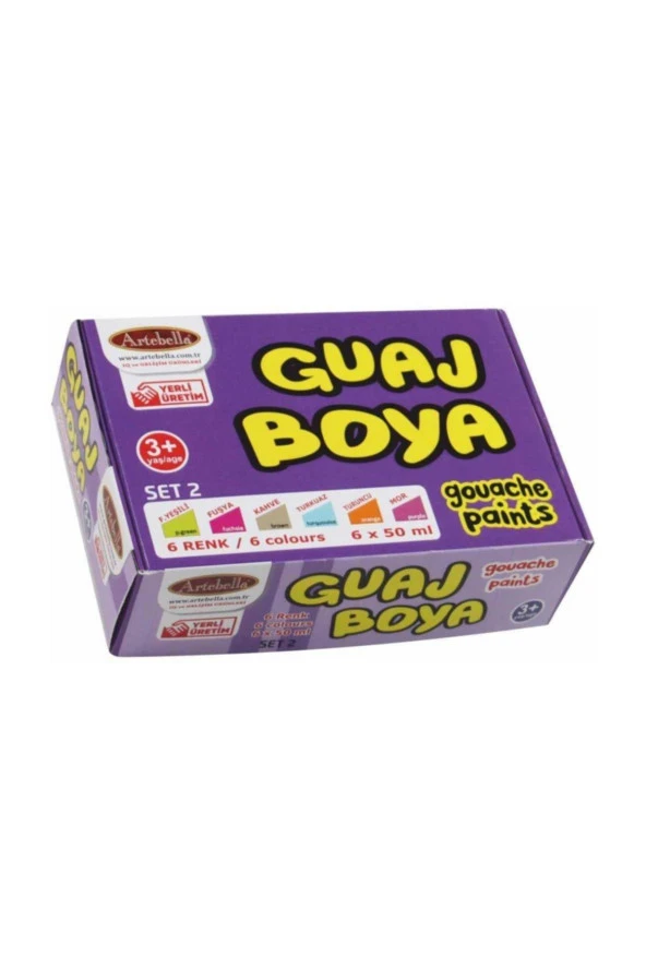 Artebella Guaj Boya 6 Lı Set-02 50 CC Abs80050 ürün görseli 1