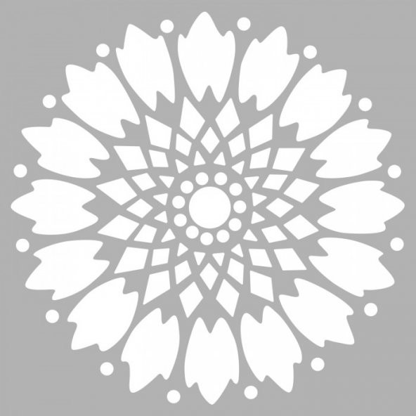 Etnik Karo Stencil Tasarımı 30 x 30 cm - Resim 2