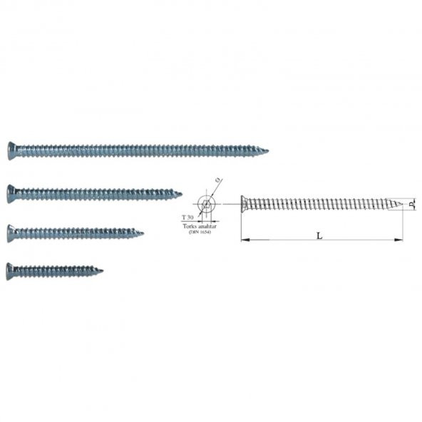 Buldeks Vida 7.5*100 Dubelsiz Vida 10 Cm (10 Adet) ürün görseli 1