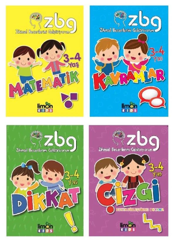 ZBG Zihinsel Becerilerimi Geliştiriyorum Seti 3-4 Yaş 4 Kitap ürün görseli 1