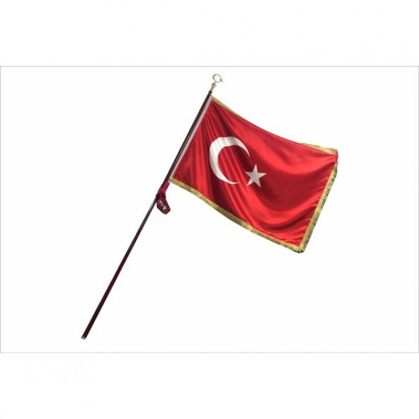 Sancak, Saçaklı Türk Bayrağı, Hamail Ve Ahşap Direği Seti ürün görseli 1