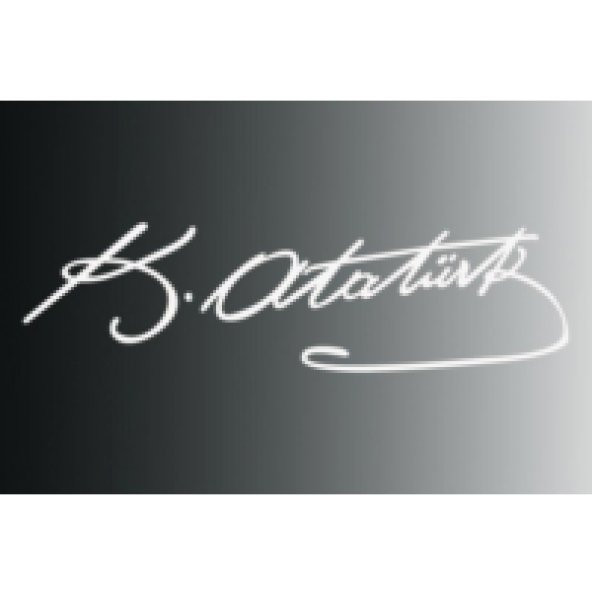 K.Atatürk Beyaz İmza Sticker 20x6 cm ürün görseli 1
