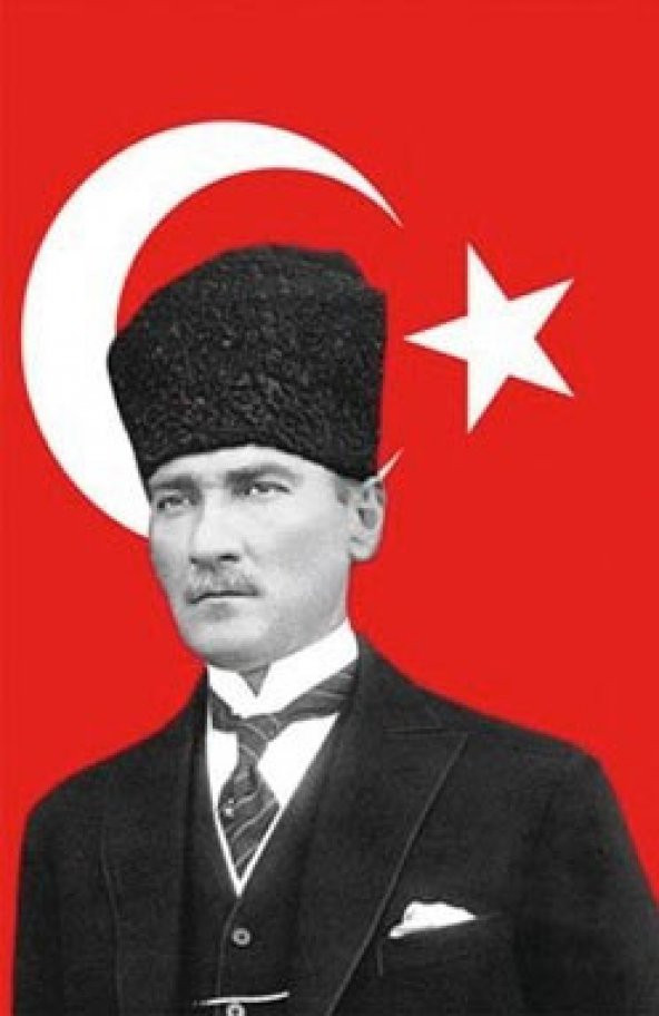 KALPAKLI ATATÜRK BAYRAK 100X150CM ürün görseli 1