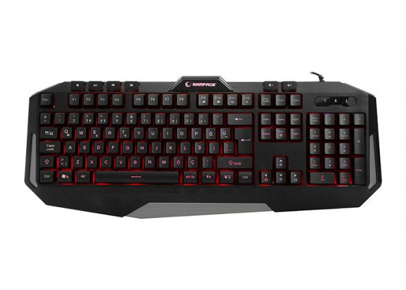 KLAVYE RAMPAGE KB-RX7 ALPOR GRİ USB 3 RENK ANDINLATMALI Q GAMİNG KLAVYE ürün görseli 1