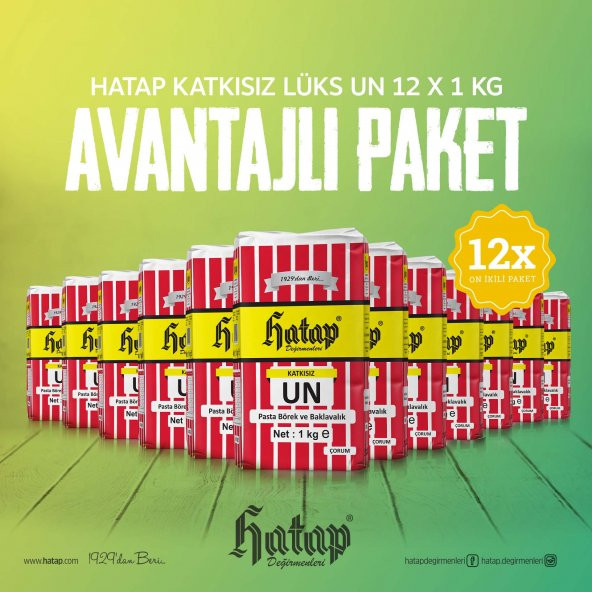Hatap Pasta Börek ve Baklavalık Un 12 x 1 KG Avantajlı Paket ürün görseli 1