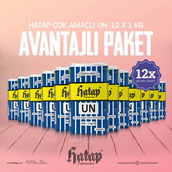 Hatap Çok Amaçlı Un 12 x 1 KG Avantajlı Paket ürün görseli 1