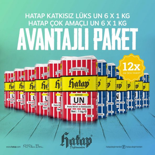 Hatap Lüks Un 6 x 1 KG + Çok Amaçlı Un 6 x 1 KG Avantajlı Paket ürün görseli 1