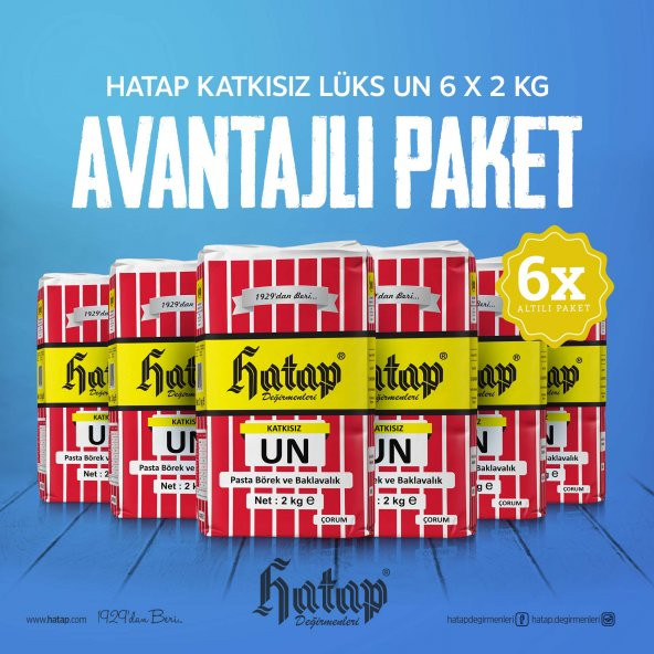 Hatap Pasta Börek ve Baklavalık Un 6 x 2 KG Avanatajlı Paket ürün görseli 1