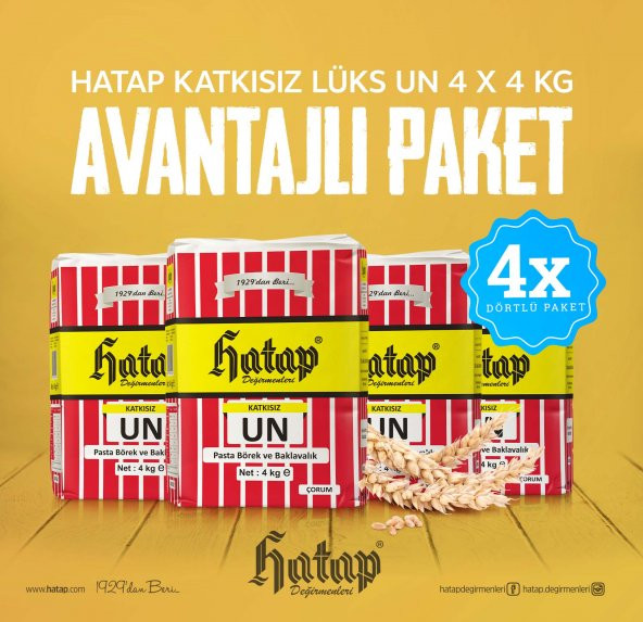 Hatap Katkısız Lüks Un 4 x 4 KG Avantajlı Paket ürün görseli 1
