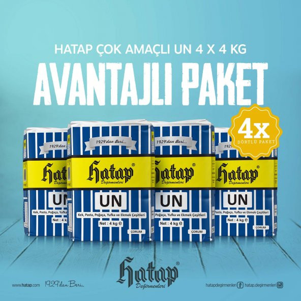 Hatap Çok Amaçlı Un 4 x 4 KG Avantajlı Paket ürün görseli 1
