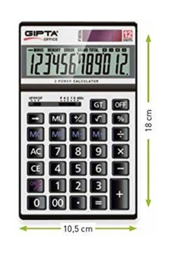 Gıpta Hesap Makinası Masa Üstü 12 Hane F3034 ürün görseli 1