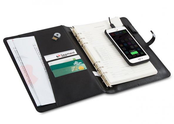 S-LINK PN-8 8000MAH POWERBANK SİYAH 16GB GLASH BELLEK-BLOKNOT ürün görseli 1