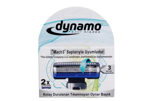 Dynamo 3 Bıçaklı Mach 3 Uyumlu Erkek Sistem Tıraş Bıçağı 2 Yedek Başlık ürün görseli 1