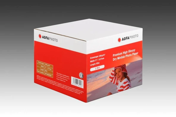 Agfa Photo İnkjet Fotoğraf Kağıdı 12.7 (127 mm) Parlak 65 Metre DX100 Yazıcıya Uyumlu ürün görseli 1