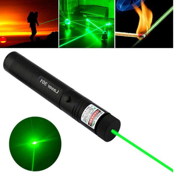 GREEN LASER POİNTER ŞARJLI GÜÇLÜ YEŞİL LAZER METAL KASA ürün görseli 1