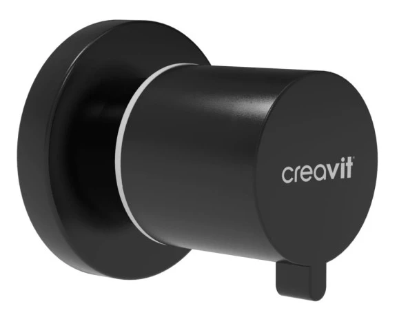 Creavi̇t AC50L.SYM Siyah Mat Aç-Kapa Ara Kesme Valfi 1/2 ürün görseli 1