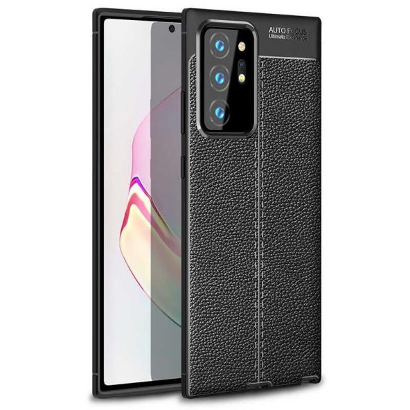 Galaxy Note 20 Ultra Kılıf Deri Desenli Kamera Korumalı Silikon ürün görseli 1