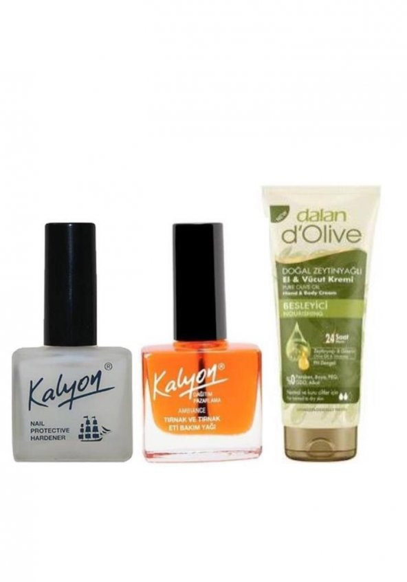 Kalyon Tırnak Sertleştirici + Kalyon Bakım Yağı + Dalan Tüp Krem 20 Ml 3'lü Set ürün görseli 1