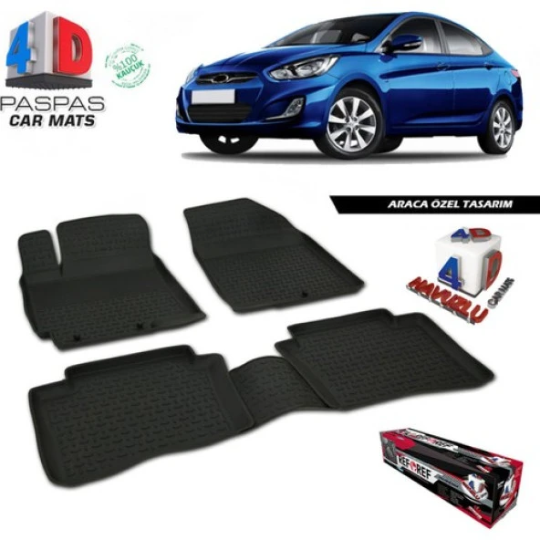 Hyundai Accent Blue 4D Havuzlu Paspas 2010 ve Üzeri A+Plus ürün görseli 1