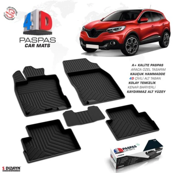 Renault Kadjar 4D Havuzlu Paspas A+Kalite - Resim 2