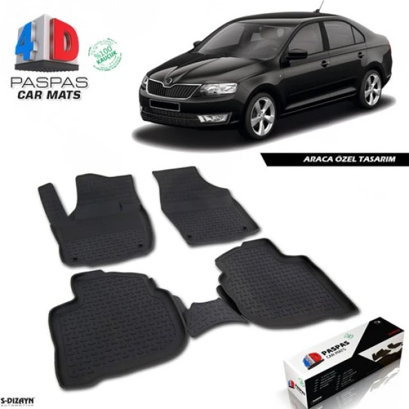Skoda Rapid 4D Havuzlu Paspas A+Kalite - Resim 2