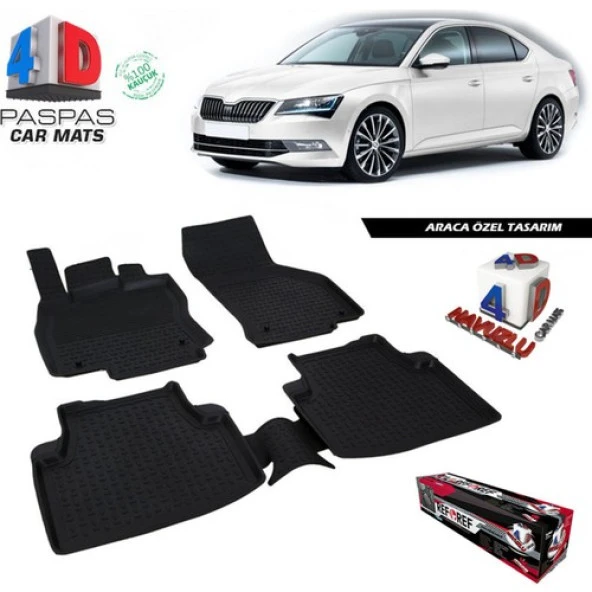 Skoda Superb 4D Havuzlu Paspas 2015 ve Üzeri A+Plus ürün görseli 1
