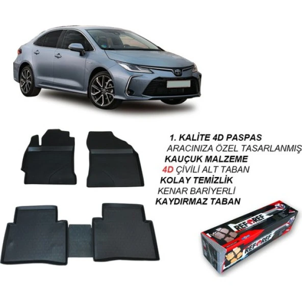 Toyota Corolla 2019-2024 REFREF 4D Havuzlu Paspas - Resim 2