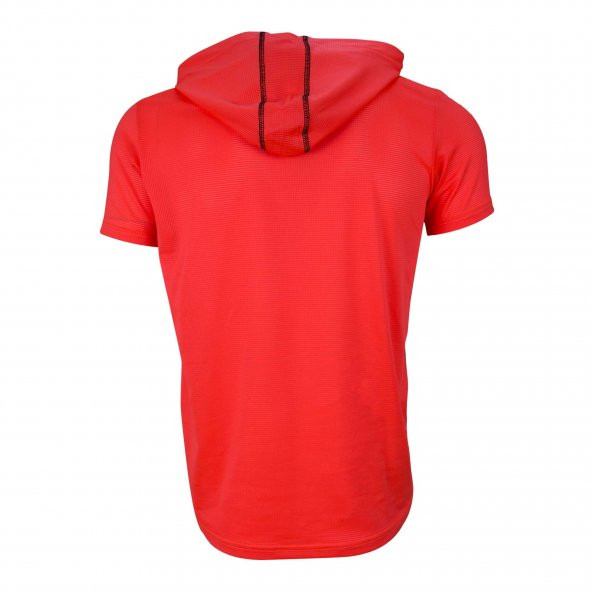 FİMERANG Basic Spor Kapşonlu T-Shirt -Neon Mercan- - Resim 2
