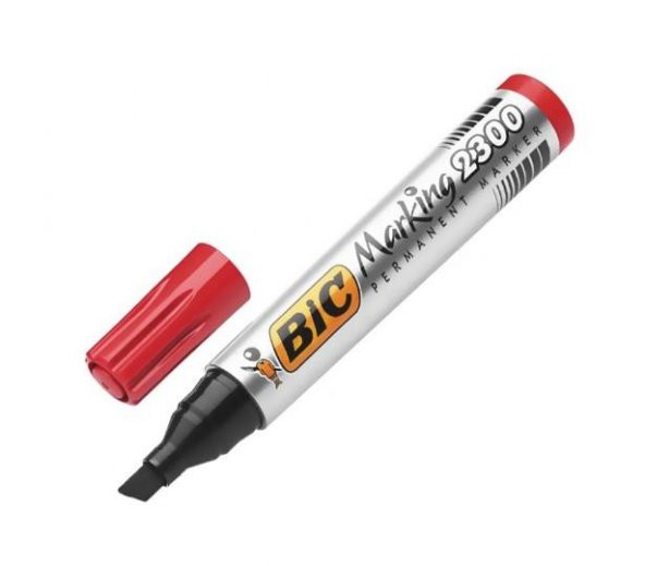 BIC PERMANENT MARKER 2300 KESIK UC KIRMIZI TEKLI ürün görseli 1