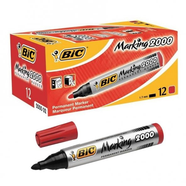 BIC PERMANENT MARKER 2000 KIRMIZI12 LI KUTU ürün görseli 1
