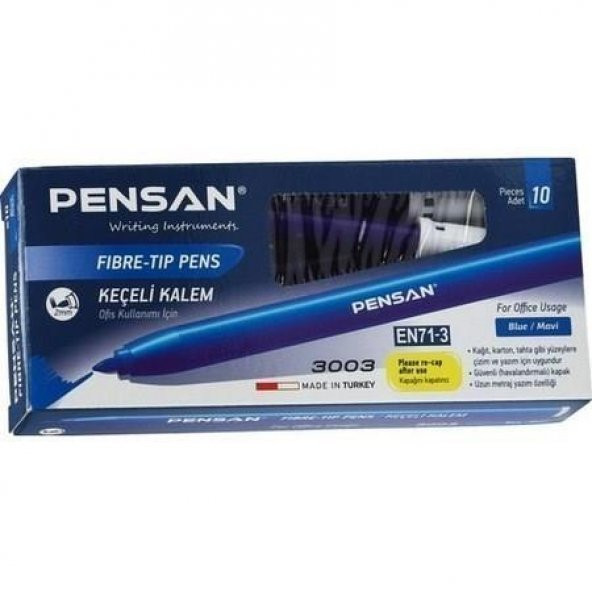 PENSAN KECELI KALEM OFIS TIPI MAVI 10 LU (3003) ürün görseli 1