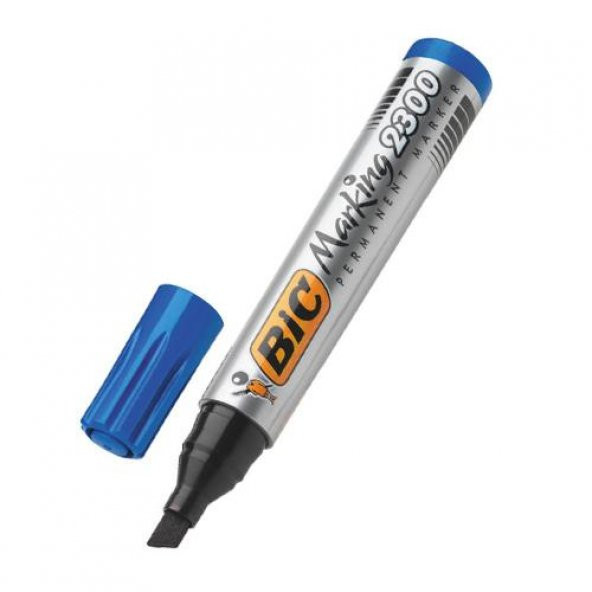 BIC PERMANENT MARKER 2300 KESIK UC MAVI TEKLI - Resim 2