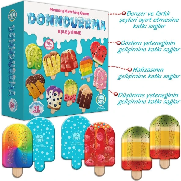AteşTech Dondurma Eşleştirme Kartları 18 Ay+ - Resim 2