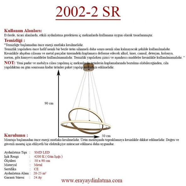 Eray Aydınlatma 2002-2 Eskitme Led Avize - Resim 4