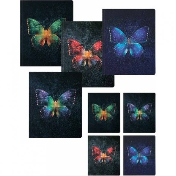 Keskin Butterfly 20x25 80 Yaprak Çizgili Ciltli Defter ürün görseli 1
