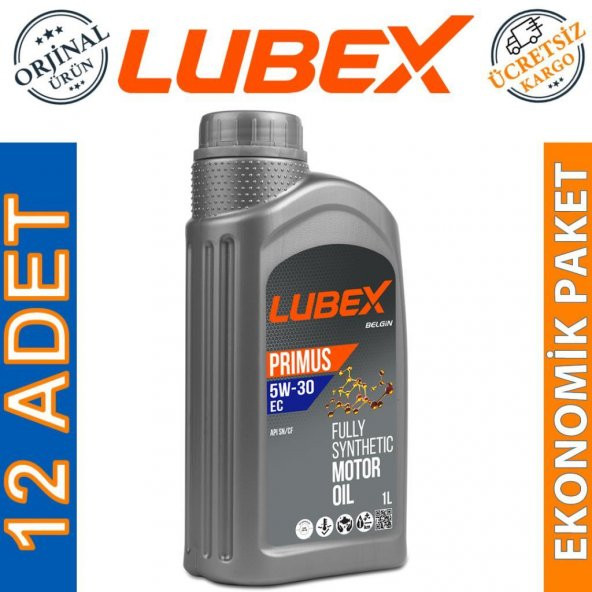 Lubex Primus EC 5W-30 1 Lt Tam Sentetik Motor Yağı (12 Adet) ürün görseli 1