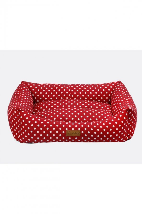 Dubex Makaron Kedi Köpek Yatağı Kırmızı Benekli Small ürün görseli 1