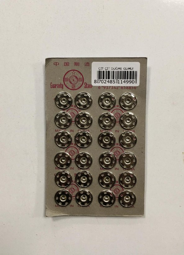 ÇIT ÇIT DÜĞME GÜMÜŞ 1,5CM X 24 ADET ürün görseli 1