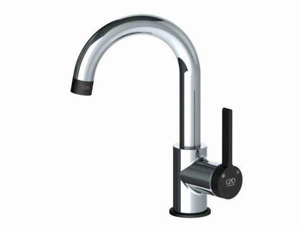 Gpd Gildo MTL165-K-S Tek Gövde Lavabo Bataryası Siyah - Krom ürün görseli 1