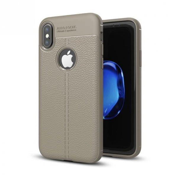 Teleplus iPhone XS Kılıf Deri Dokulu Silikon - Resim 2