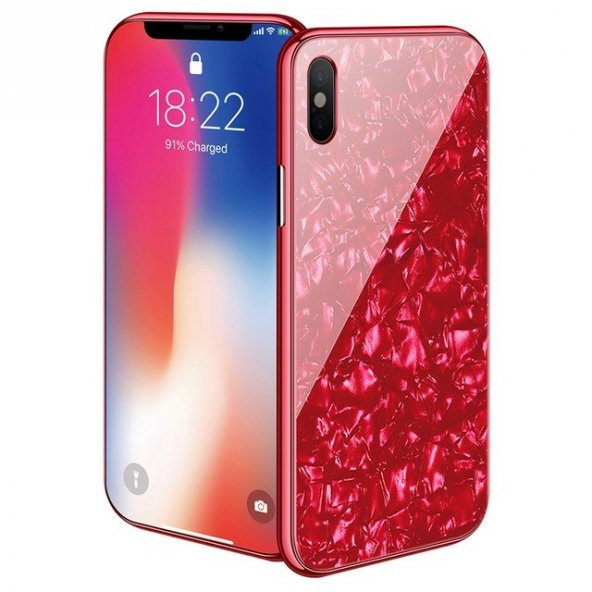 Teleplus iPhone XS Kılıf Mıknatıslı Desenli Ebruli Sert Kapak - Resim 3