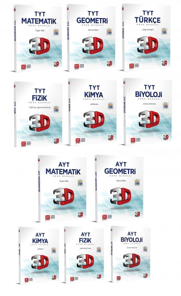 3D Yayınları 2024 Tyt Ayt Sayısal Soru Bankası Seti ürün görseli 1