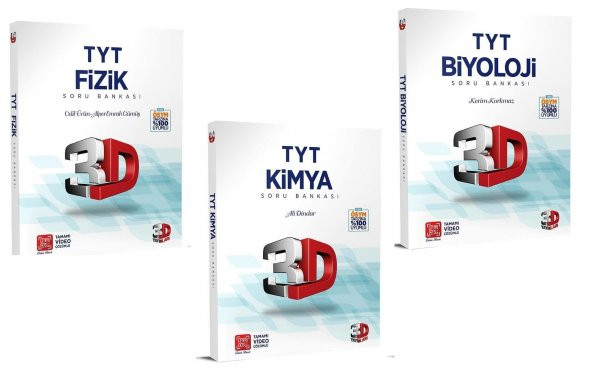 3D Yayınları Tyt Fizik Kimya Biyoloji Soru Bankası Seti 2023 ürün görseli 1